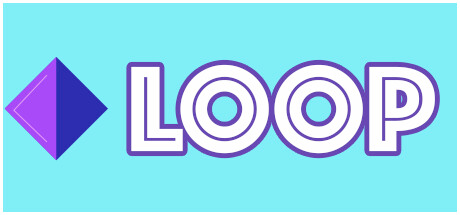 A purple and teal text logo of Loop with a purple square next to it