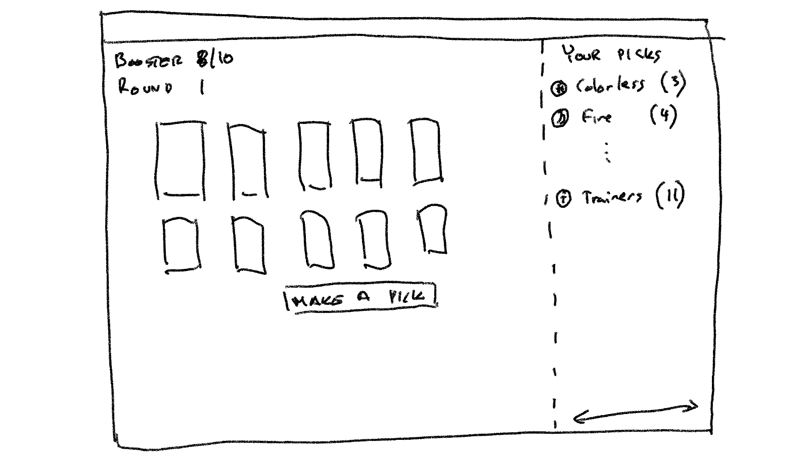 Wireframe for drafting process