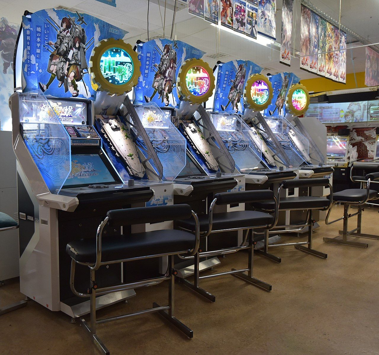 Arcade machines in game shop