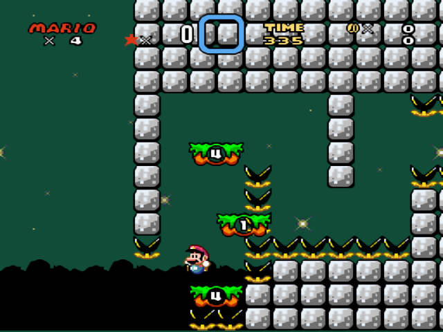 Super Mario jumping and avoiding munchers