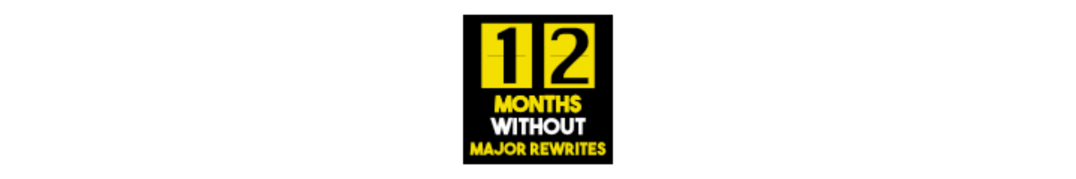 12 months without major rewrites