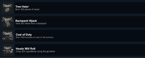 Four achievements from Overcooked! 2, all related to doing a specific action 300-500 times