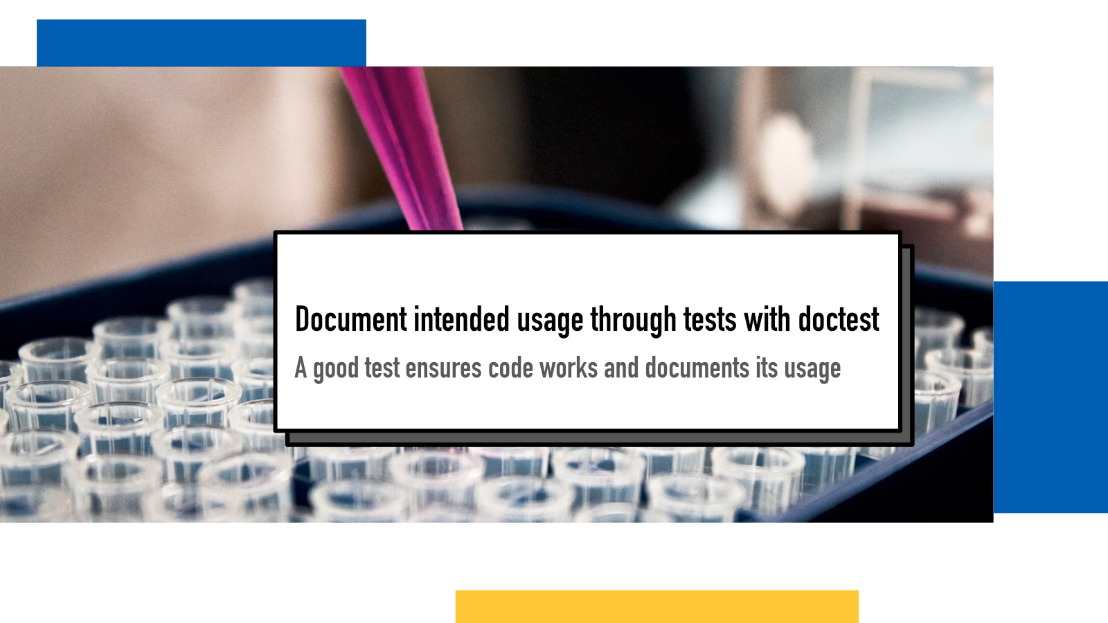 Document intended usage through tests with doctest : Juha-Matti Santala