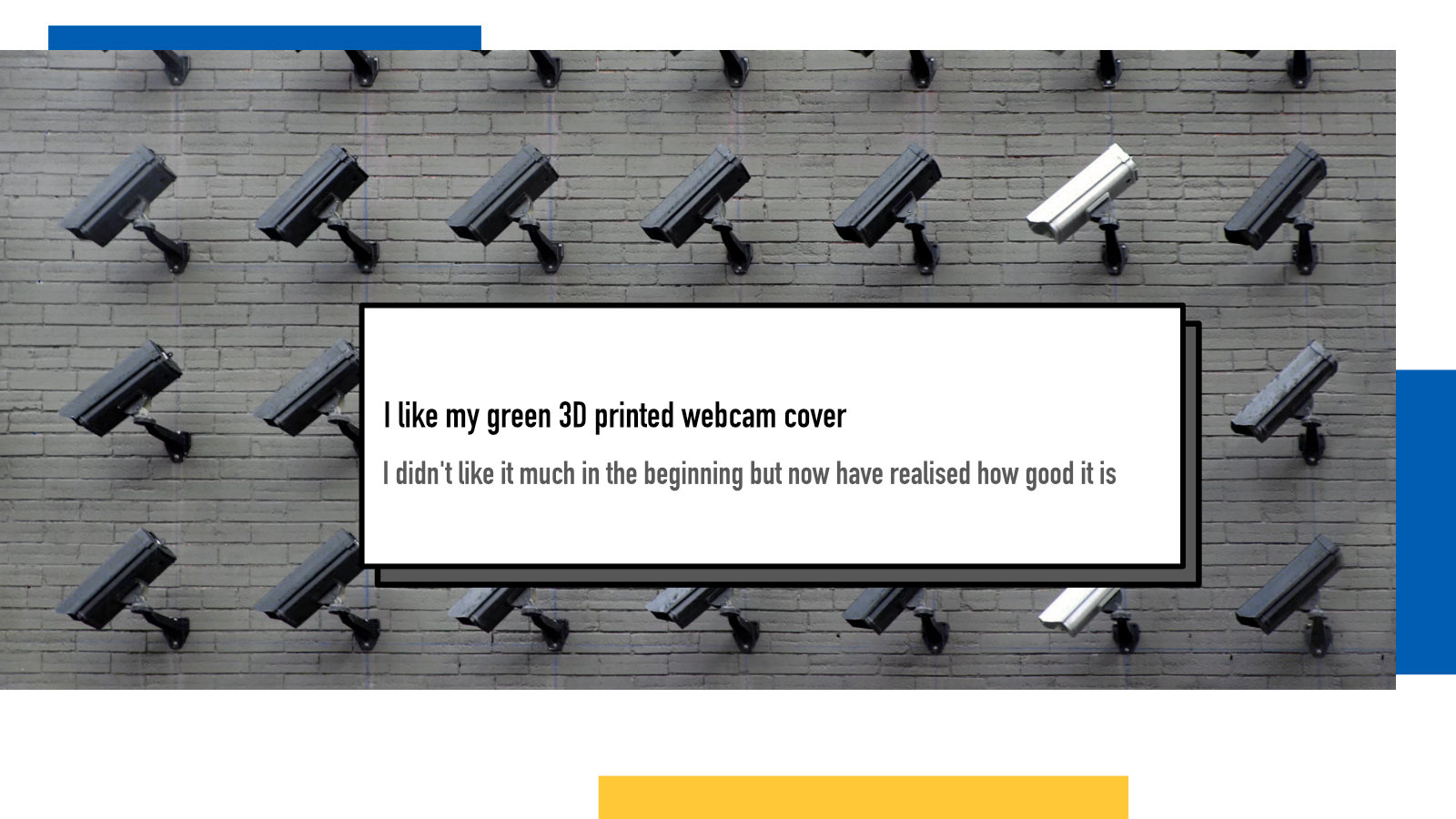 I like my green 3D printed webcam cover : Juha-Matti Santala