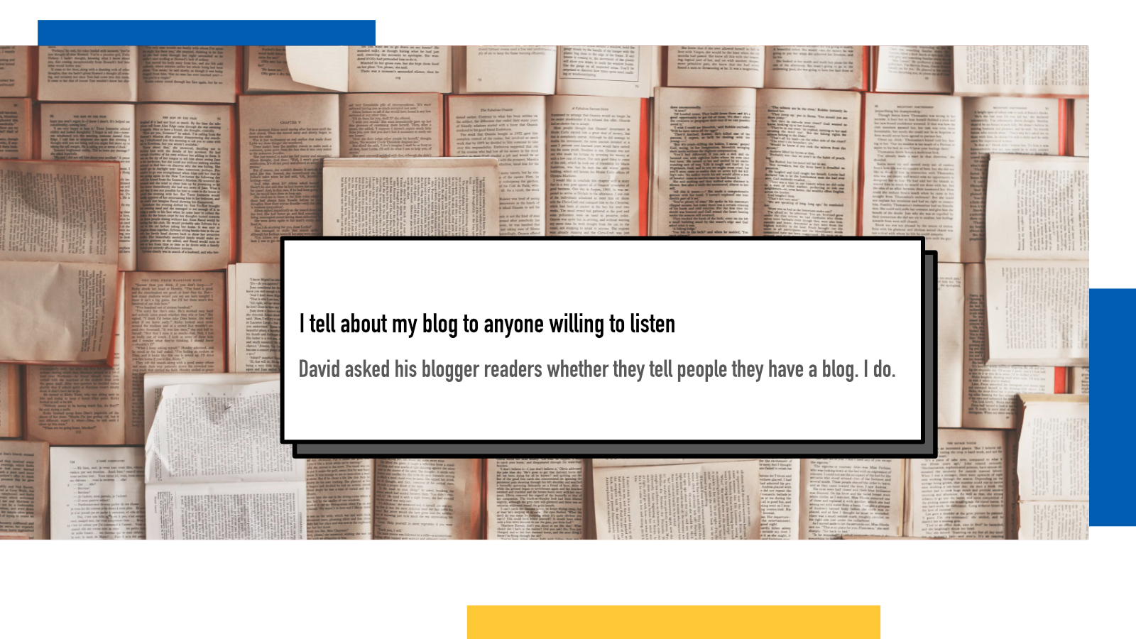 I tell about my blog to anyone willing to listen : Juha-Matti Santala