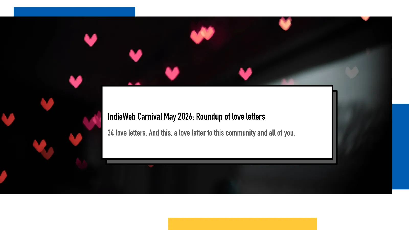 IndieWeb Carnival May 2026: Roundup of love letters