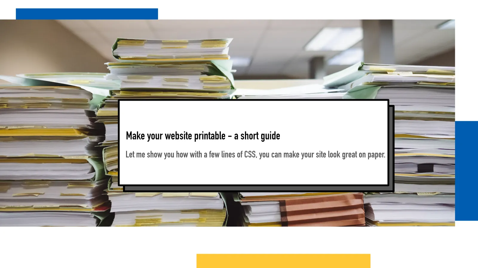 Make your website printable - a short guide