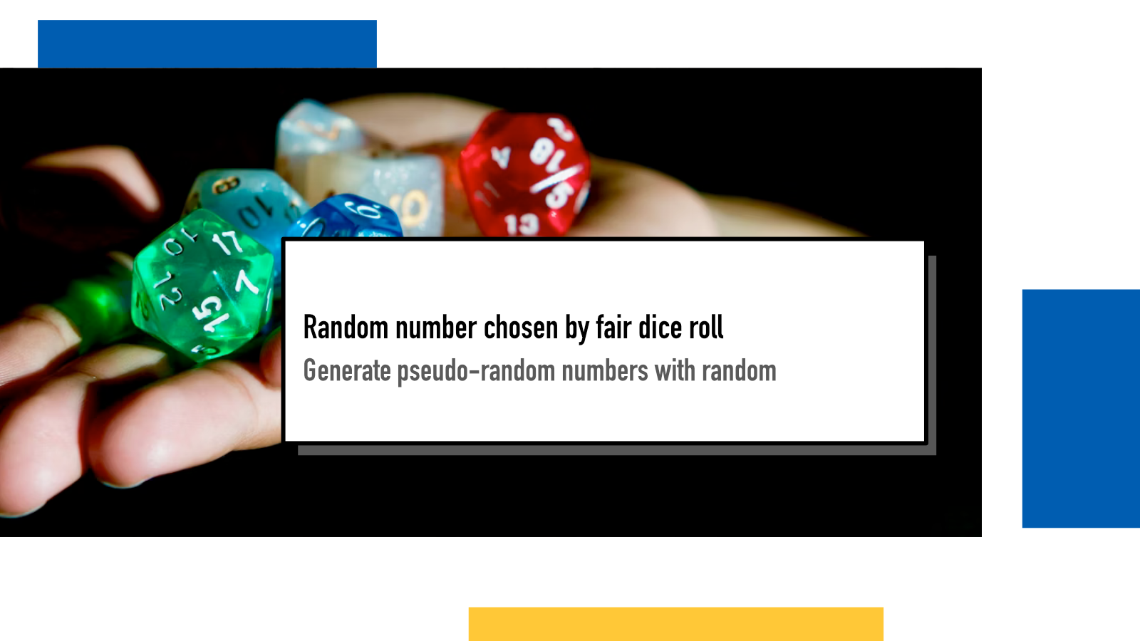 Random number chosen by fair dice roll : Juha-Matti Santala