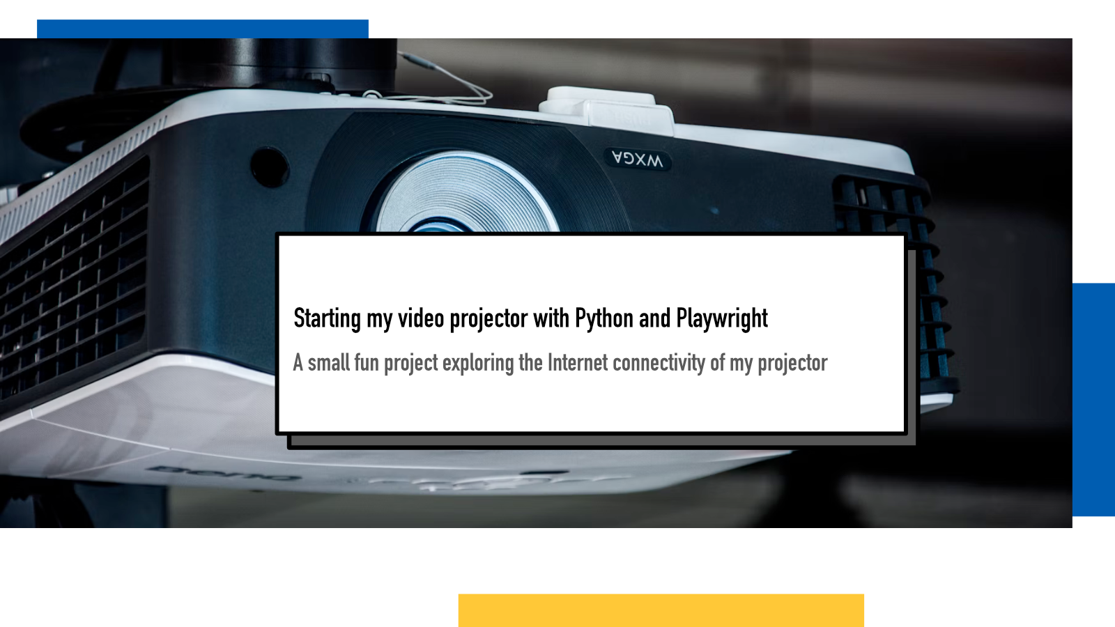 Starting my video projector with Python and Playwright : Juha-Matti Santala